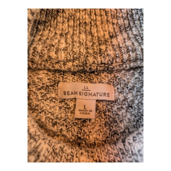 L.L. Bean Signature Cotton/Linen Ragg Sweater, Women's Large, Gray Black - Picture 5 of 11